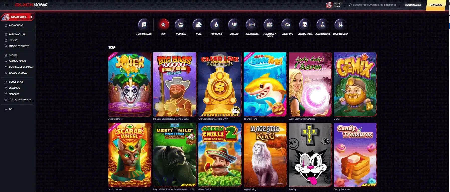 Large sélection de jeux tous les goûts vous QuickWin Casino Large sélection de jeux QuickWin Casino