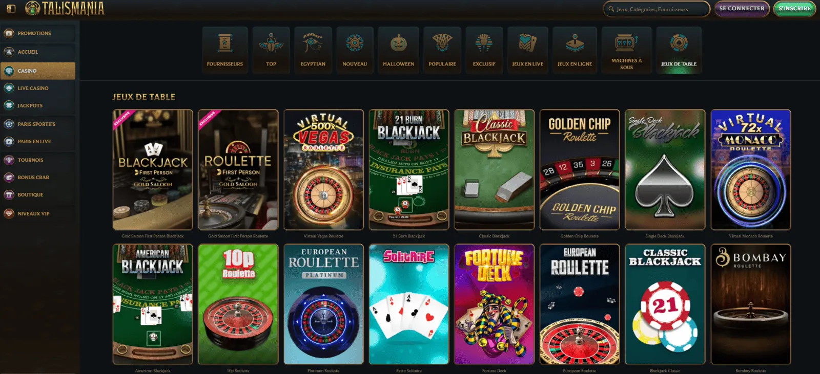 Roulette dans le casino Talismania Talismania roulette